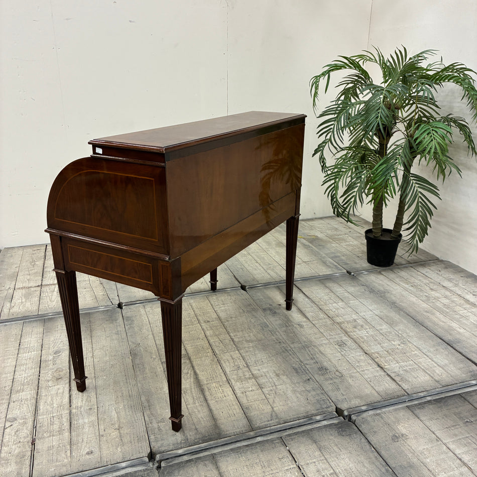 Zylinderbureau Schreibtisch Nussbaum Braun Holz Sekretär 1964 Vintage