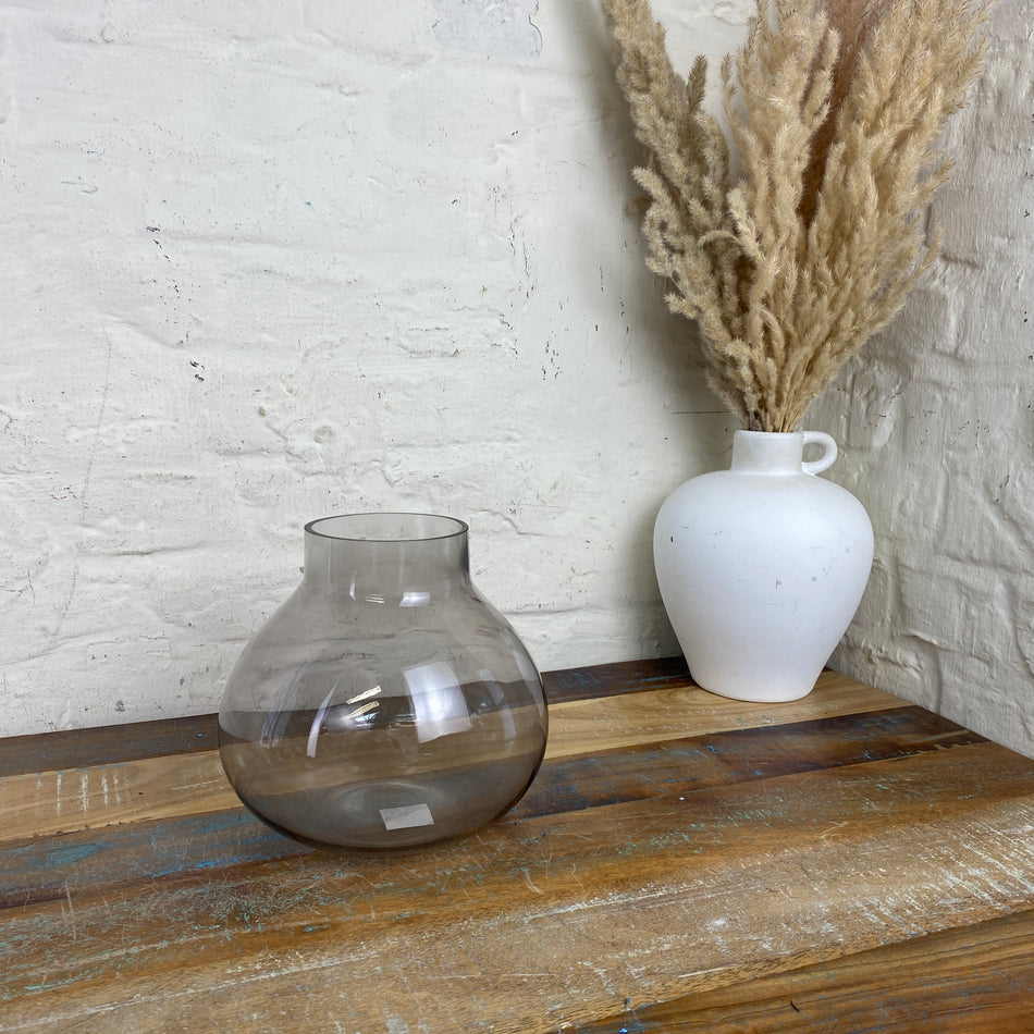 Vase transparent Glas 20cm Blumenvase Deko