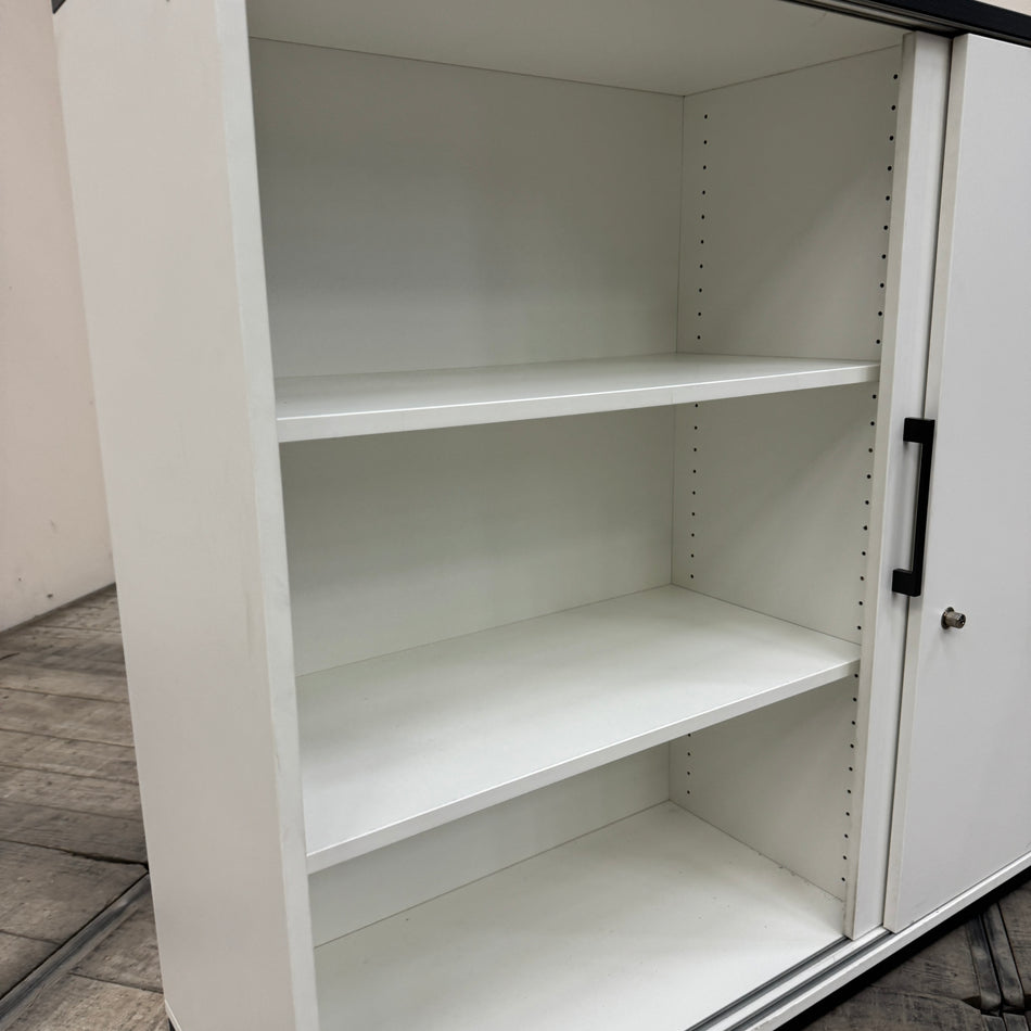 Palmberg Schiebetürenschrank Weiß 160cm 3OH Büroschrank Gebraucht