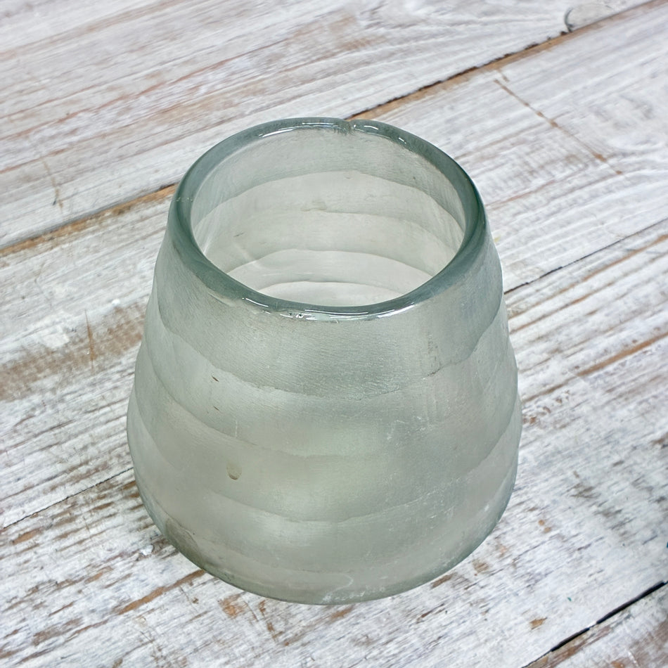 Teelichthalter Windlicht Glas Satiniert Transparent Tassenform Gebraucht