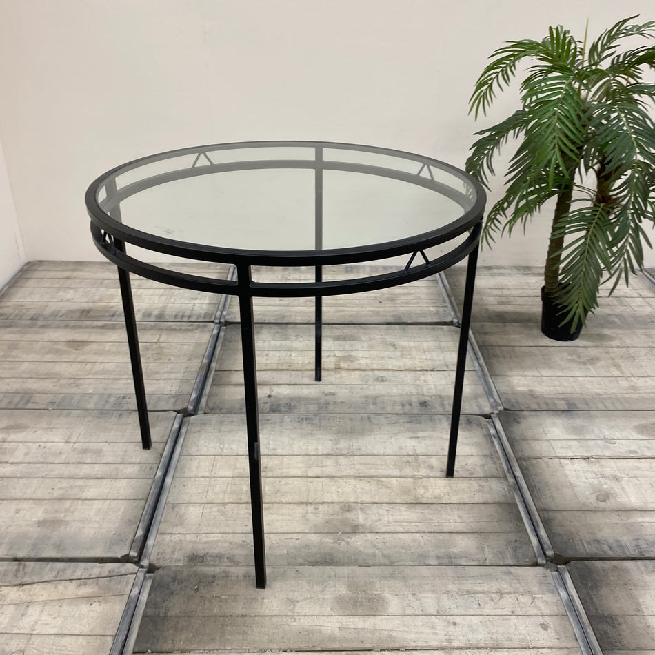 Stehtisch schwarz Glas Eisen Tisch 110x110 rund Gebraucht