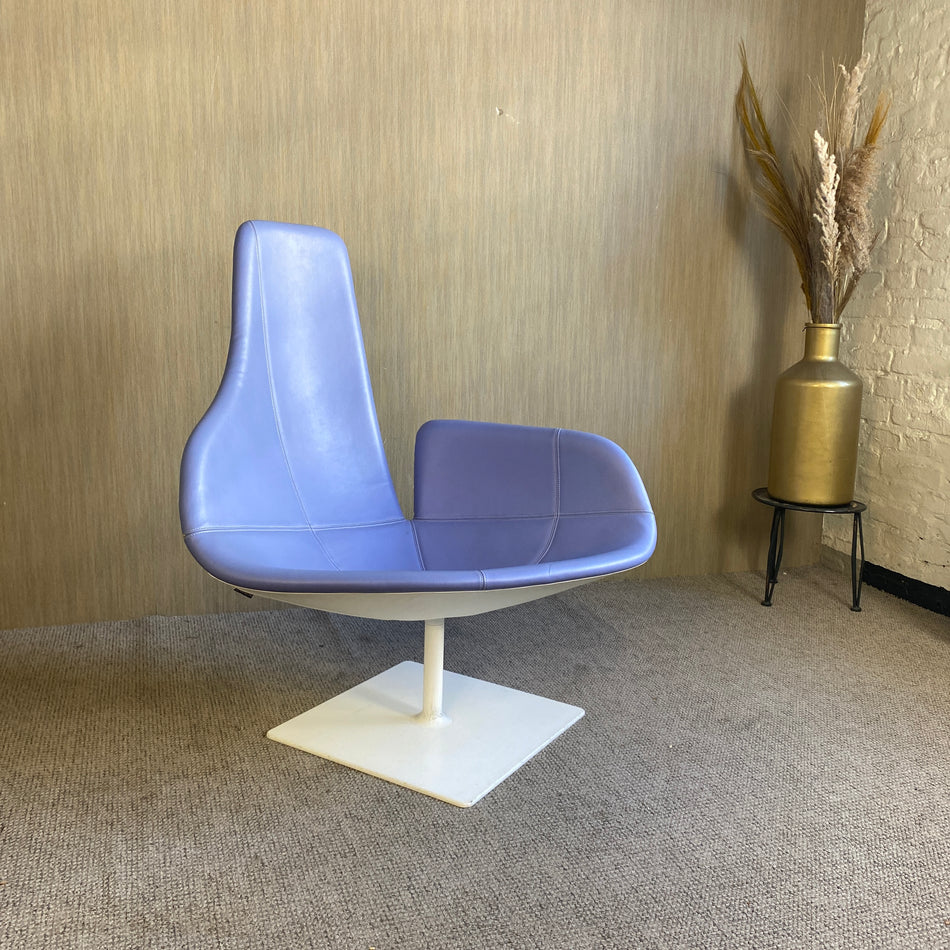 Poltrona Moroso Fjord Sessel blau NP 3500 Euro Drehsessel