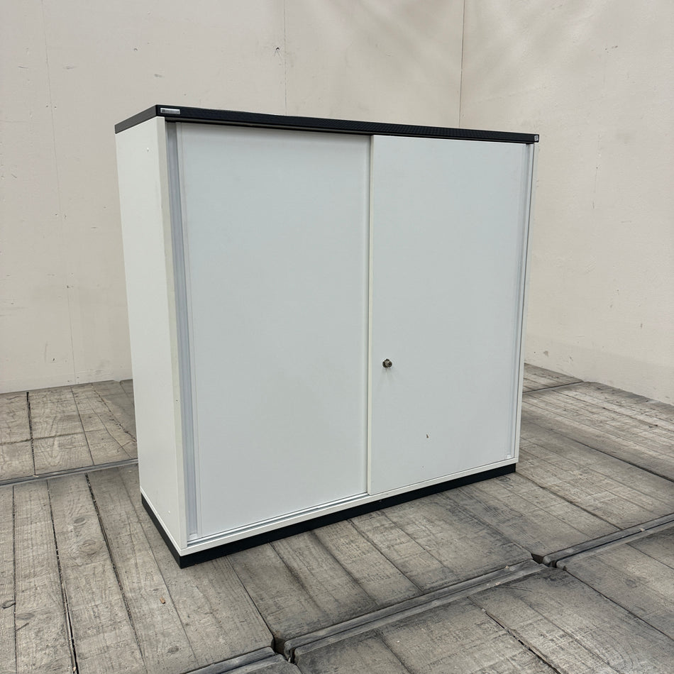 Palmberg Schiebetürenschrank Weiß 120cm 3OH Büroschrank Gebraucht