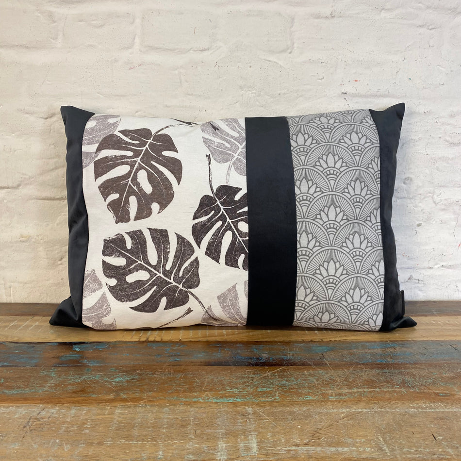 Madison Dekokissen neu grau Stoff Velours Kissen 60 x 40cm