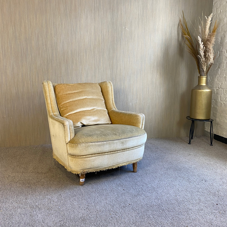 Vintage Sessel gebraucht beige gepolstert