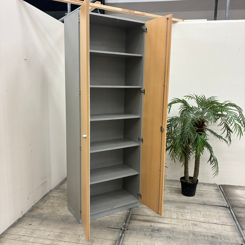 Palmberg Aktenschrank Flügeltürenschrank Buche Lichtgrau 6 OH Gebraucht
