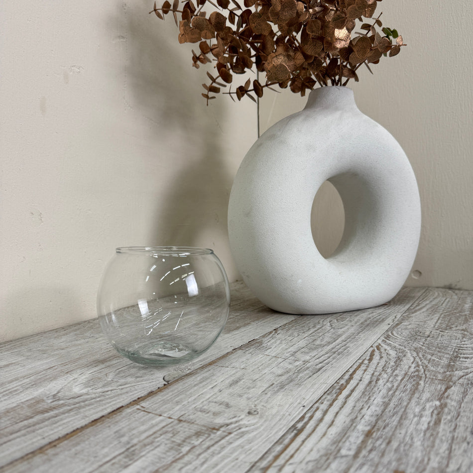 Kugelvase Glasvase Glas Kugel Windlicht Tischdeko Transparent Deko Gebraucht