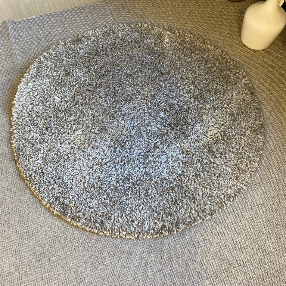 Hochflor Teppich beige kuschelig Shaggy rund weich gebraucht 130cm