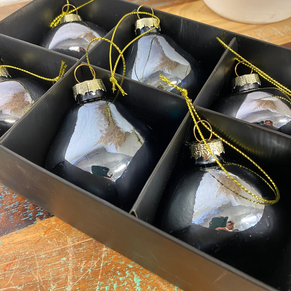 Xmas by Moos Christbaumkugeln grau 6cm 6 Stück