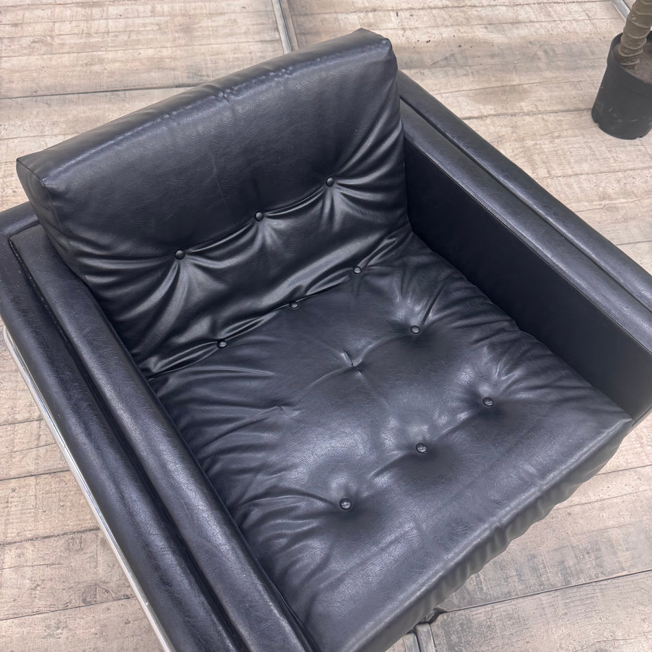 Design-Leder-Clubsessel im Bauhaus-Stil Sessel aus Villen-Bestand Gebraucht