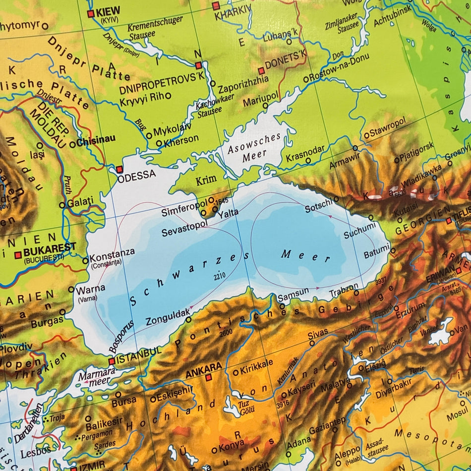 Vintage School Map – Europe – History Geography Teaching Chart Boot Roll Map Used