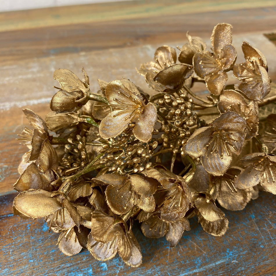 Künstliche Blume Hortensie golden 87cm Deko Kunstpflanze