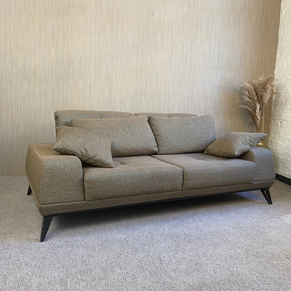 Sofa gebraucht grau gepolstert Stoff 2 Sitzer Couch
