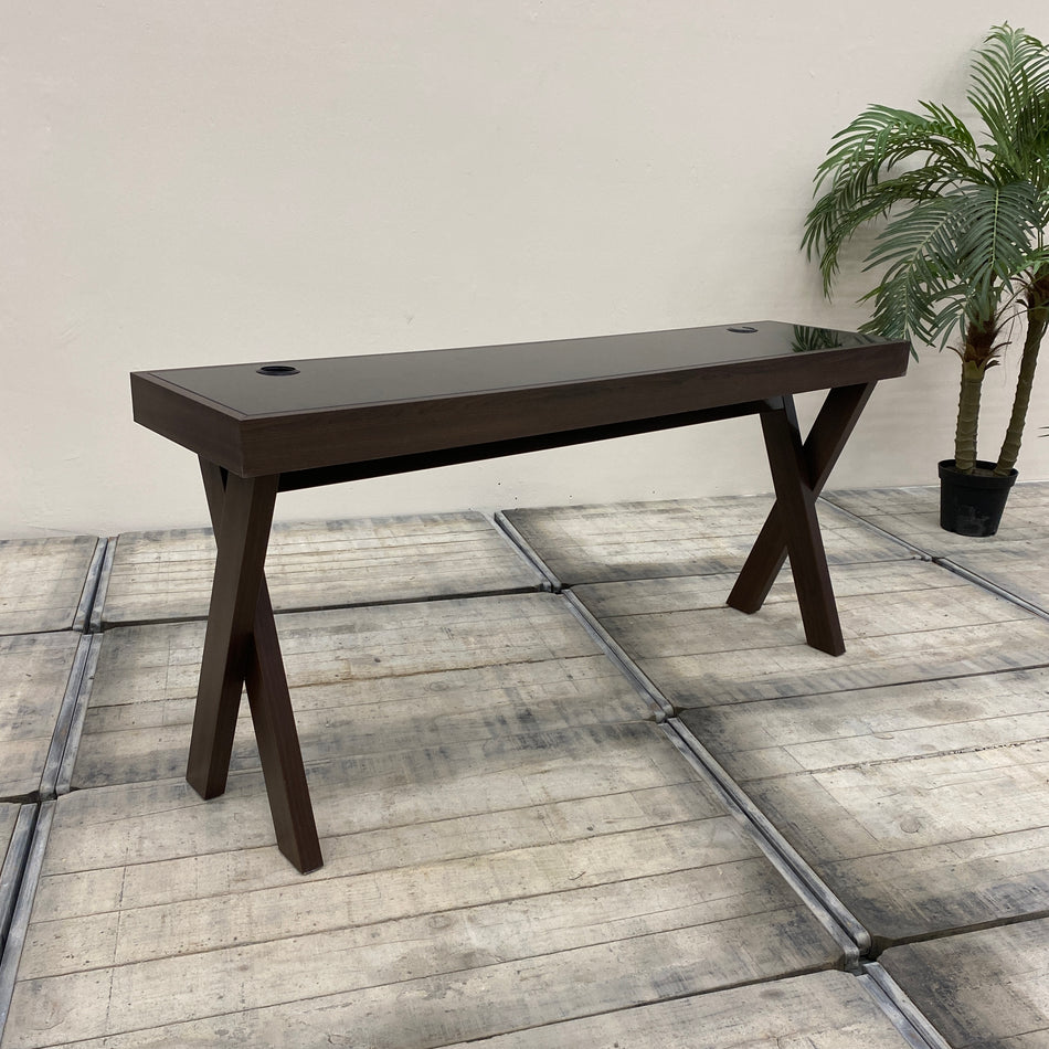 Konsolentisch Glas Schwarz Dunkelbraun Schreibtisch 160x40 Tisch Gebraucht