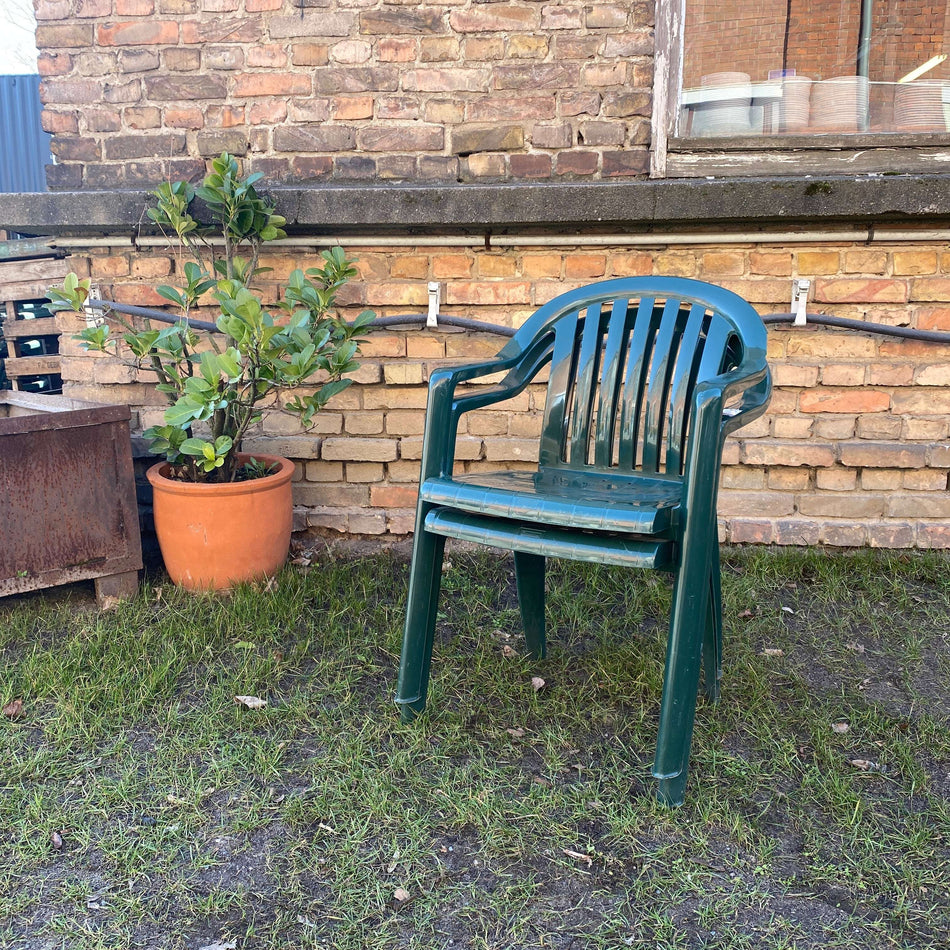 Grosfillex Outdoor Gartenstuhl dunkelgrün Kunststoff Stuhl