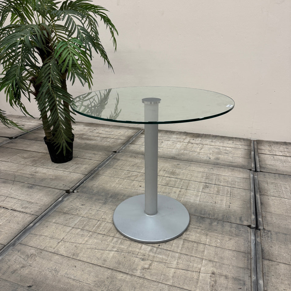 Runder Beistelltisch Glastisch Säulentellerfuß Glas Tisch Gebraucht