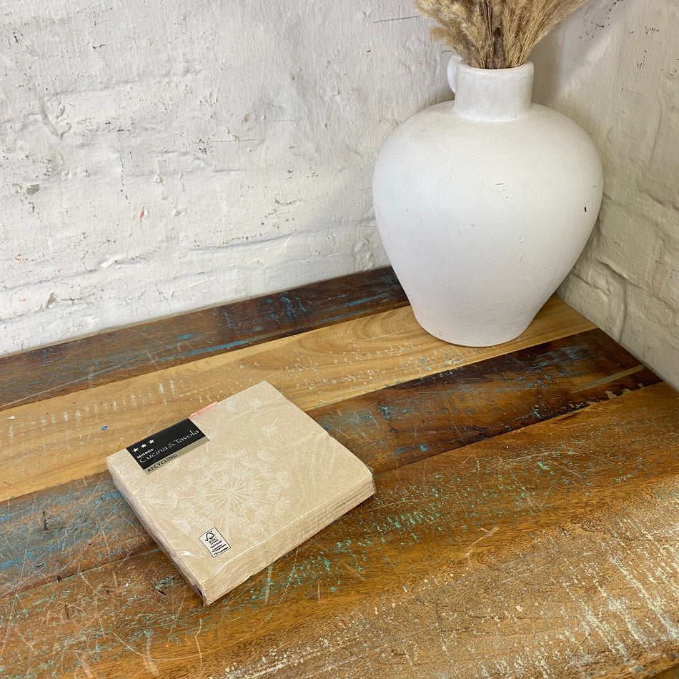 (R) Migros-Servietten beige mit Löwenzahn 20 Stück 25 x 25cm