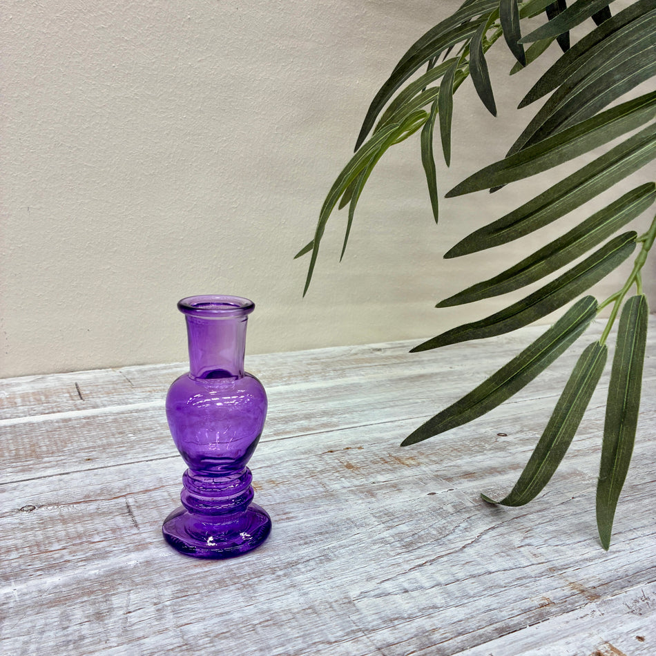 Vase Kerzenhalter Venice lila 11,5 cm 2 geriffelt