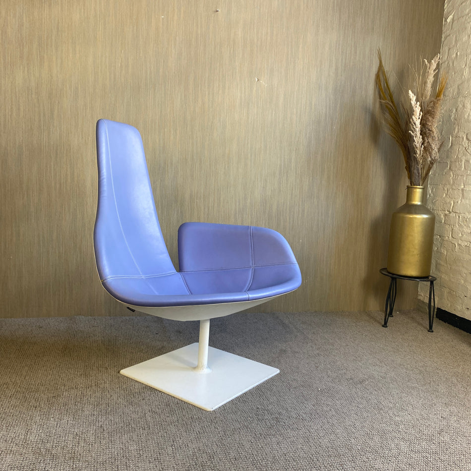 Poltrona Moroso Fjord Sessel blau NP 3500 Euro Drehsessel
