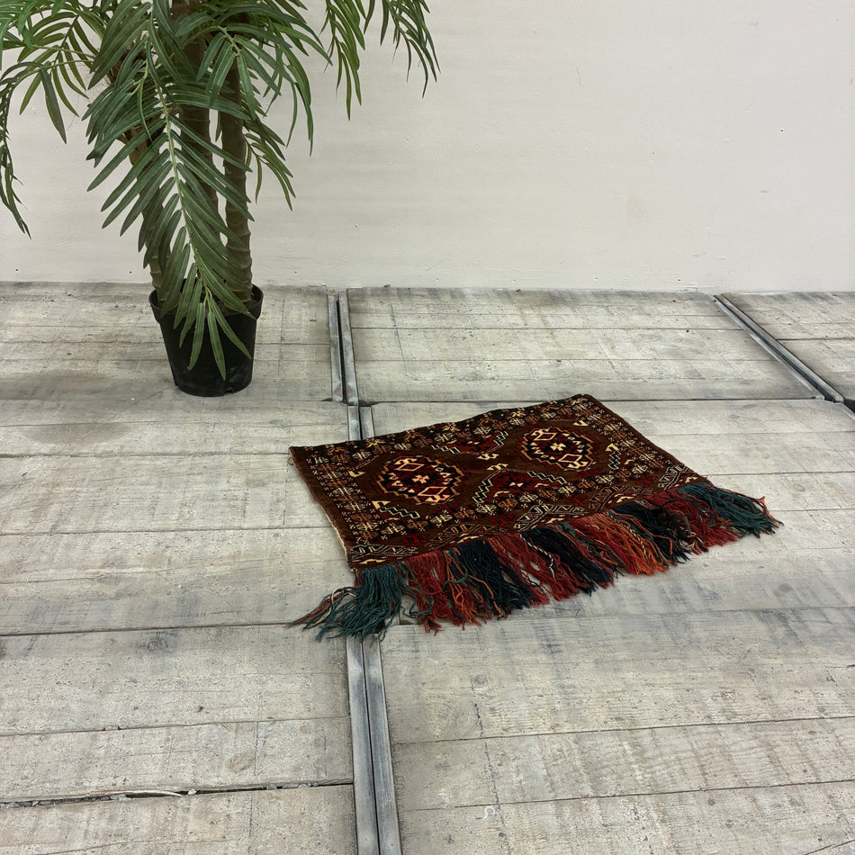 Orientalischer Teppich Vintage 76x58 Gemustert Fransen