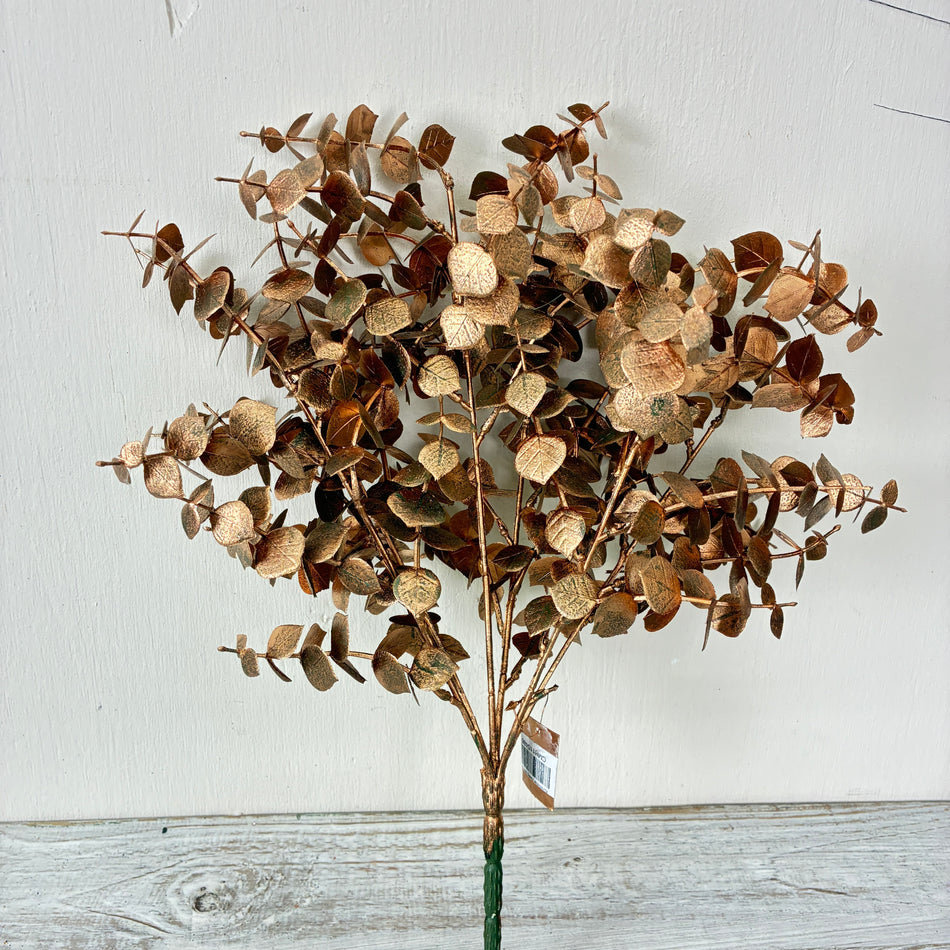 Künstlicher Zweig Silk Dry Eukalyptus kupferfarben Kunstpflanze 50cm Deko