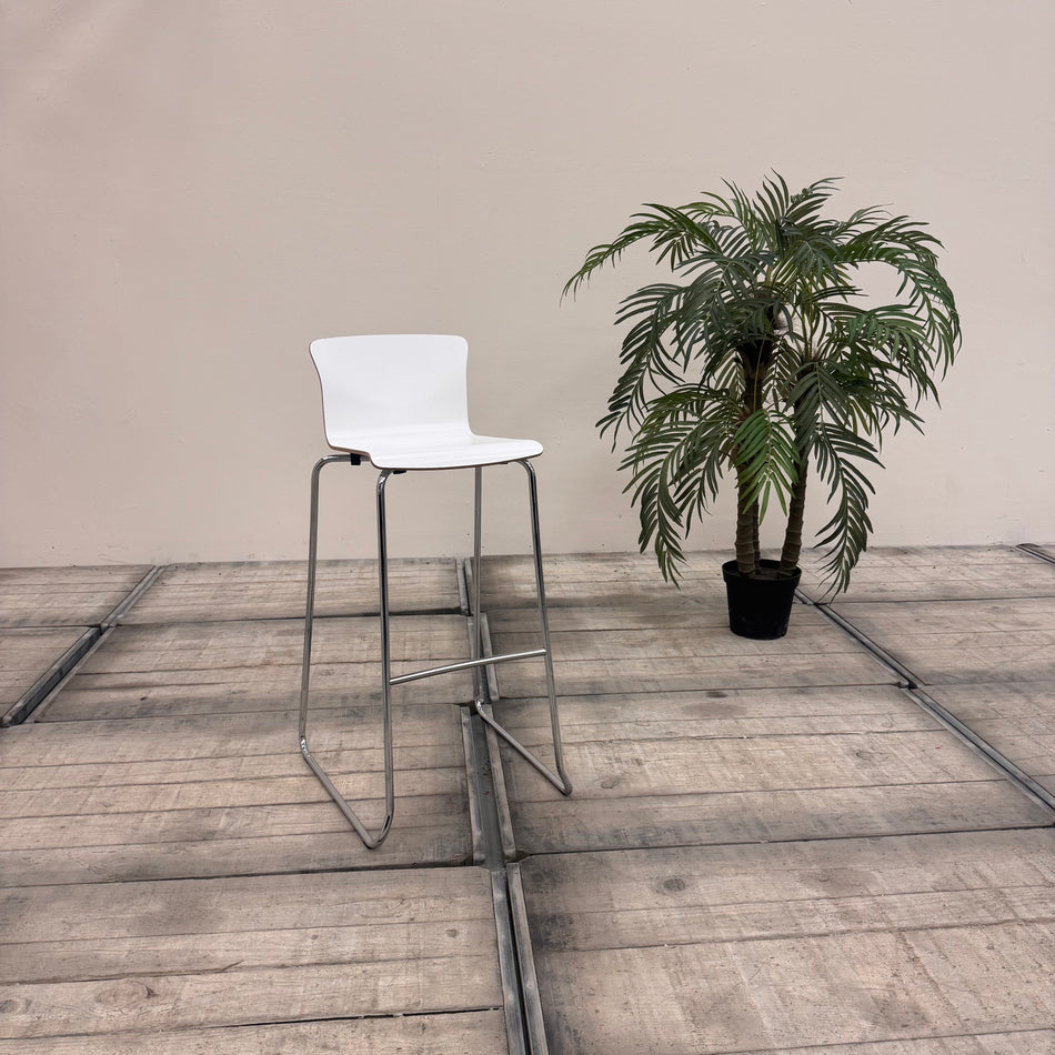 Design Barhocker Weiß Chrom Stapelbar Hocker Gebraucht