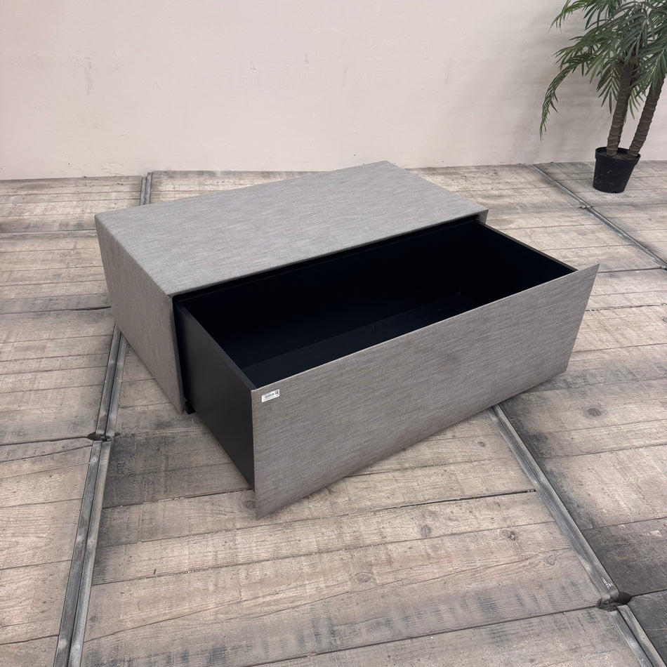 Lowboard / Aufbewahrungsbank mit Schublade Grau Stoffbezug – Gebraucht