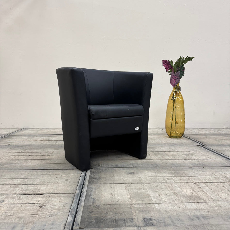 Cocktailsessel schwarz Kunstleder Sessel gebraucht