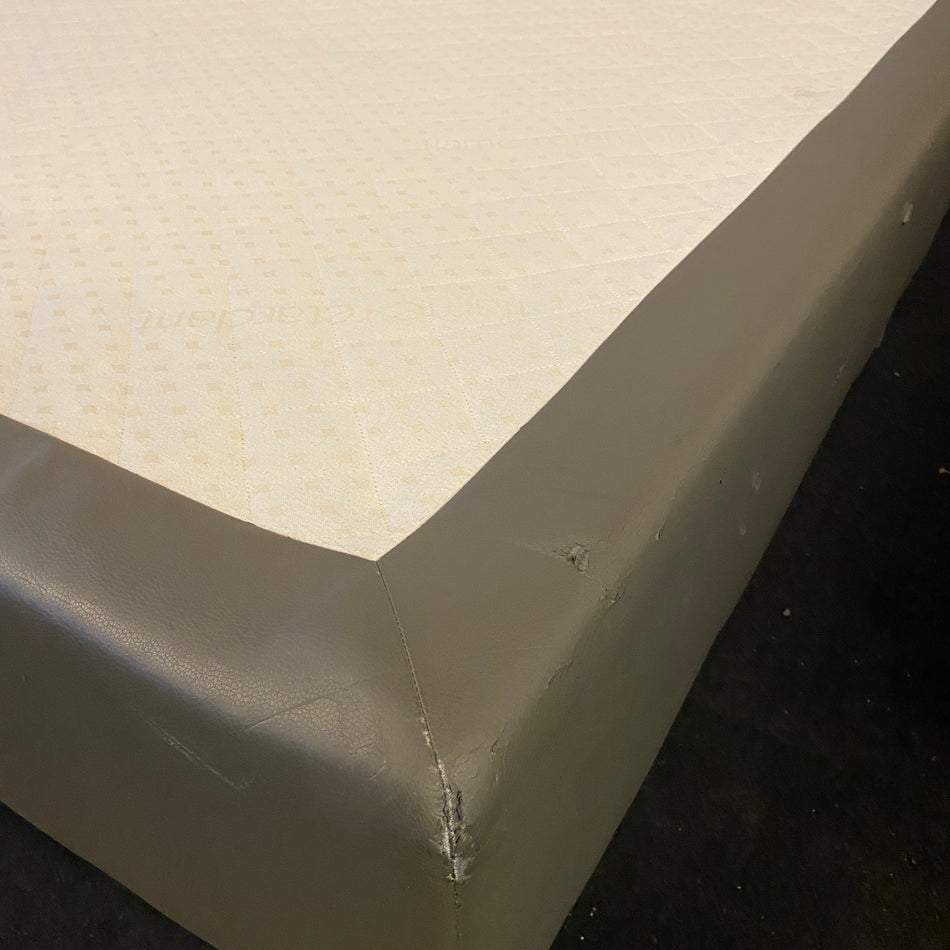 Bettgestell Boxspringbett gebraucht grau 160x200 Leder