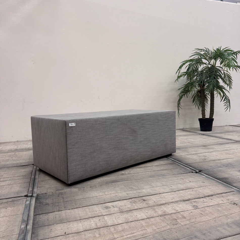 Lowboard / Aufbewahrungsbank mit Schublade Grau Stoffbezug – Gebraucht