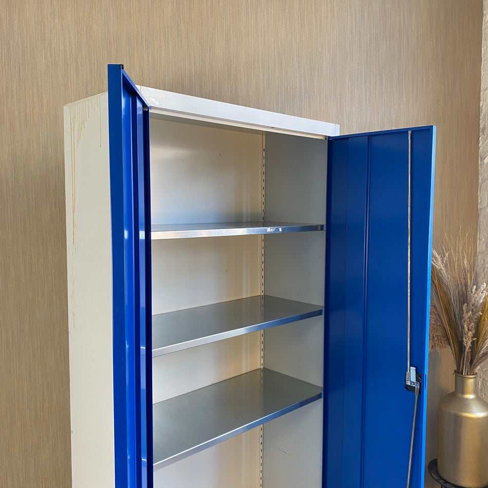 Aktenschrank gebraucht silbern blau Schrank Office Büro Schrank