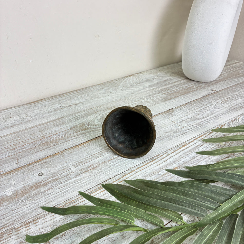 Antike Tischglocke Handglocke Bronze Messing Relieffiguren Deko Gebraucht