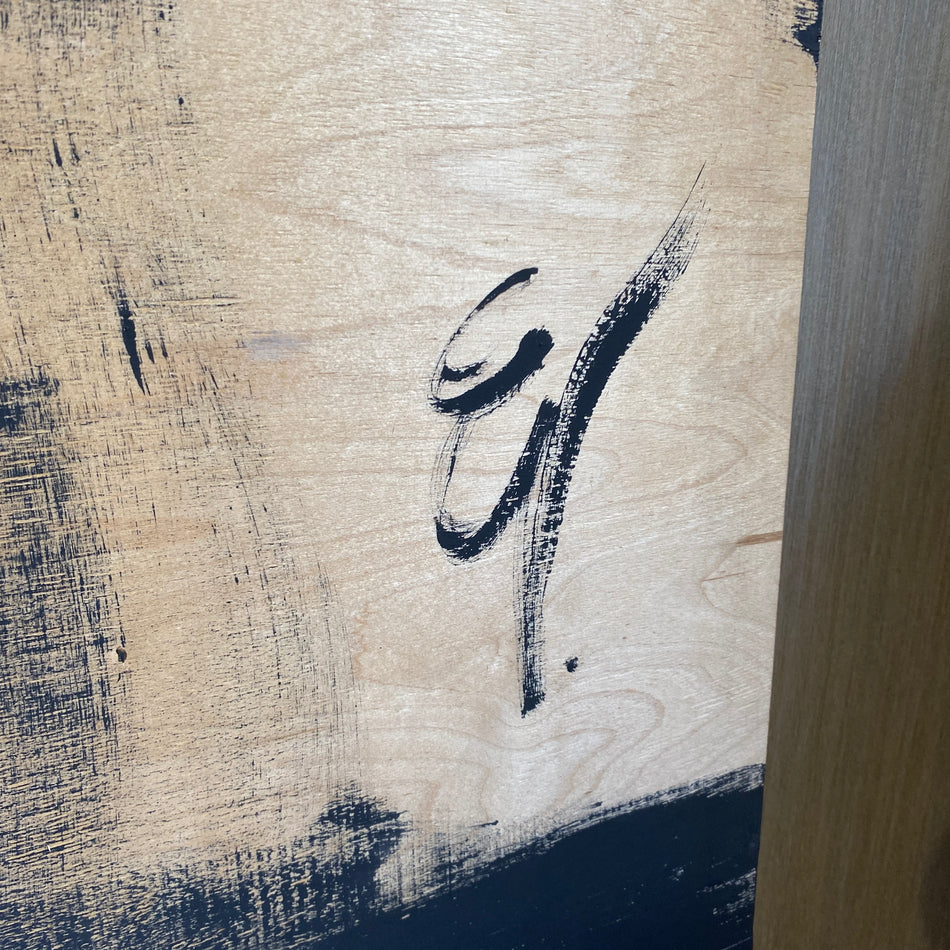 Kunst Schwarzer Baum Kreis auf Holzplatte Multiplex Malerei