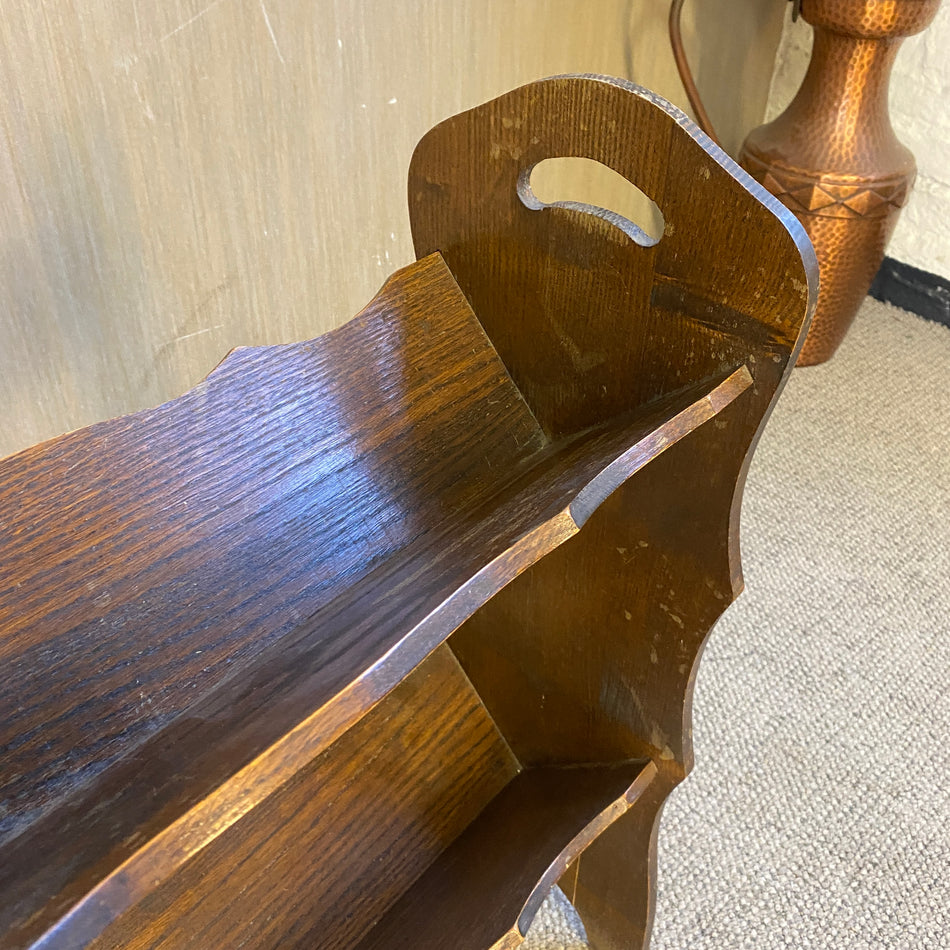 Antiker Zeitungsständer Eiche Holz vintage 1900 Antiquität