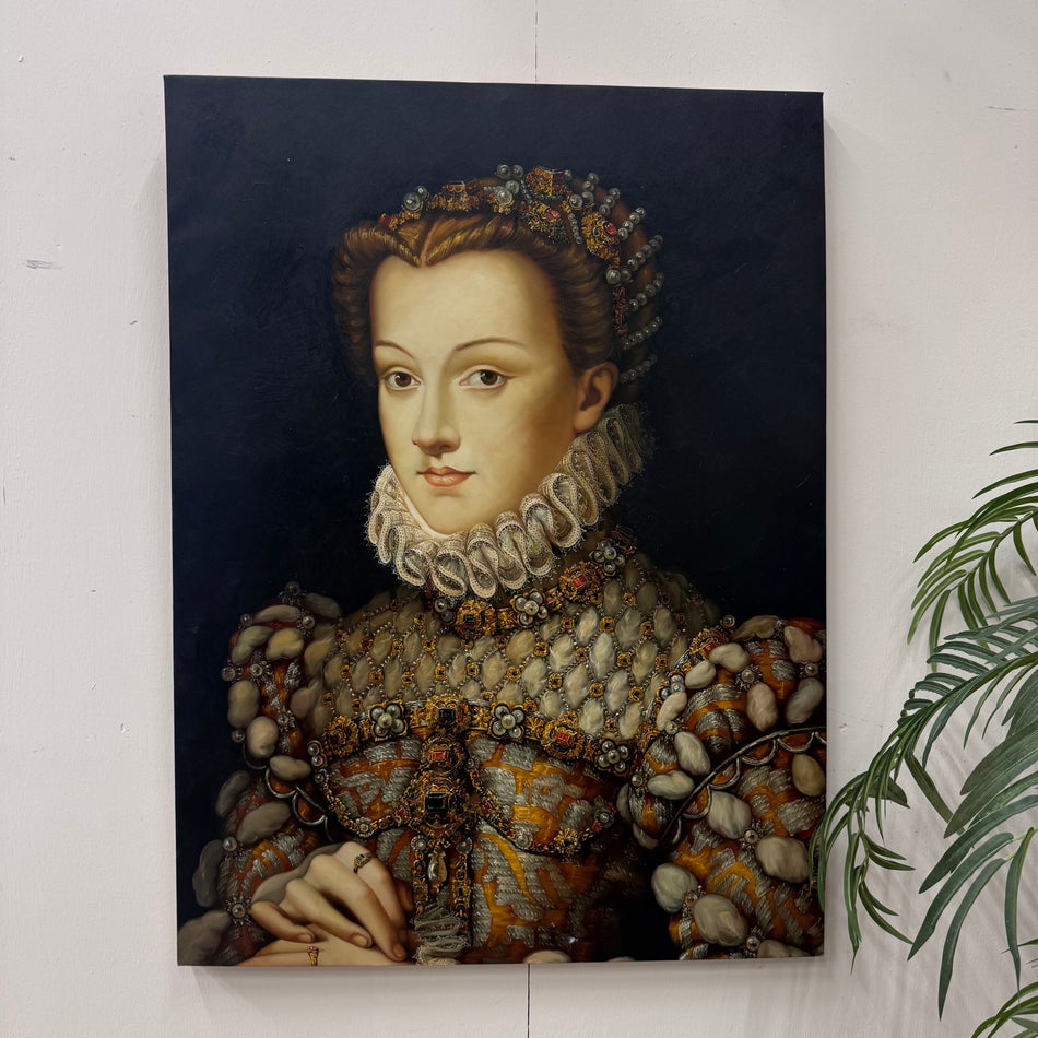 Kunstdruck Ölgemälde Porträt einer Adligen Wandbild Deko 90x120