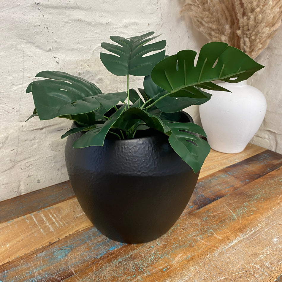 Blumentopf Schwarz Keramik Deko Übertopf 21 cm