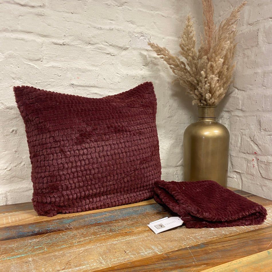 Kissenbezug Bordeaux Strukturiert 45x45 Neuware