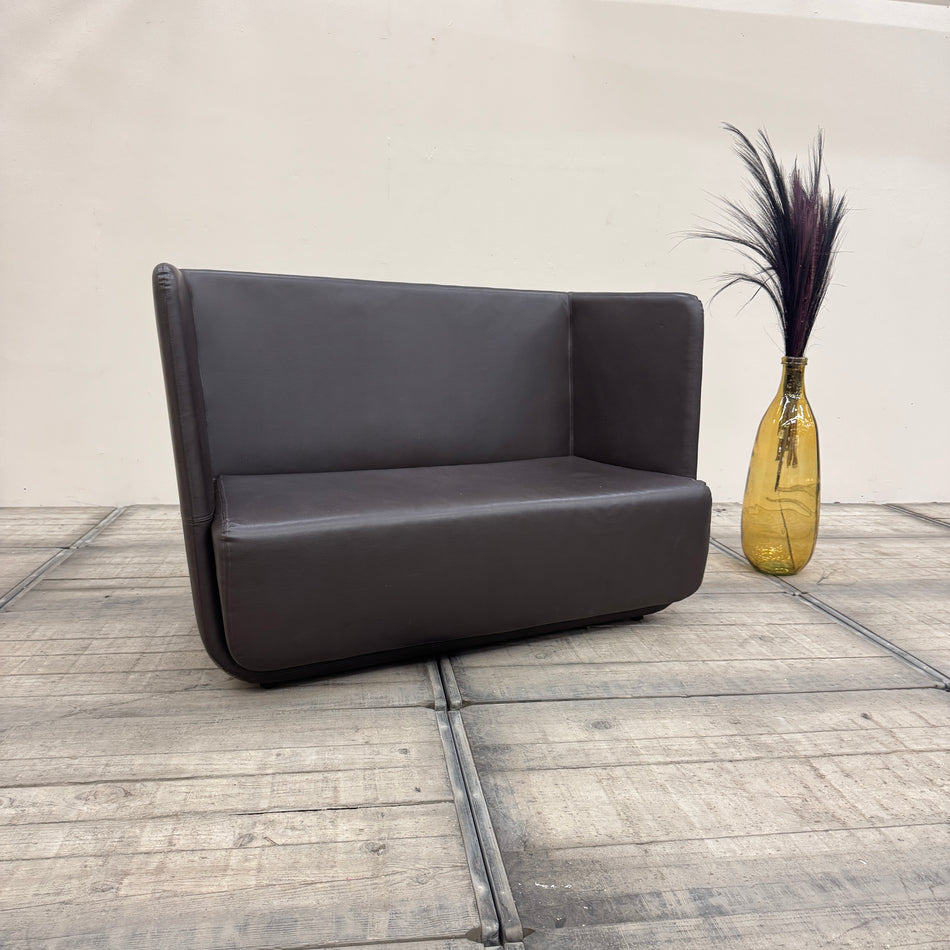 Softline Basket Sofa 2-Sitzer Dunkelbraun Leder Design Couch Gebraucht