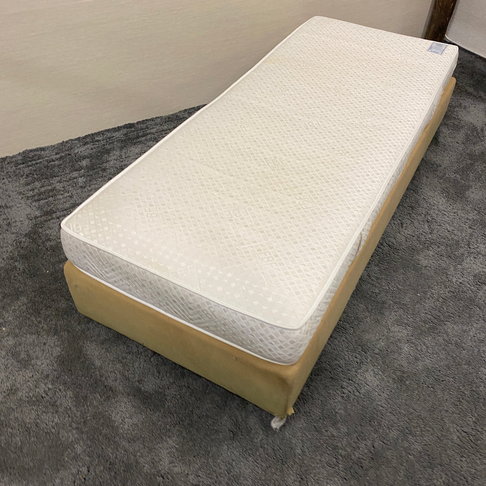 Boxspringbett gebraucht graugelb 80x200 Bett inkl Matratze