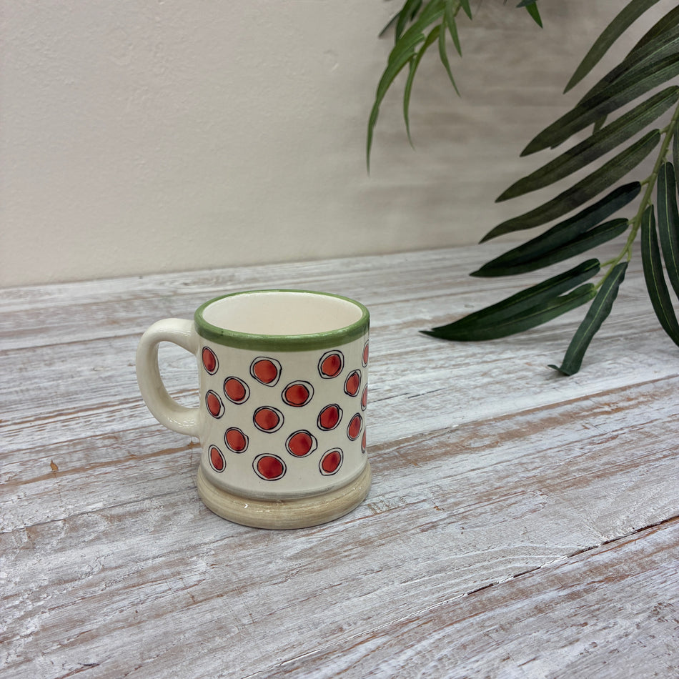 Jet Seasons Tasse 160ml Creme Rot Gepunktet Keramik