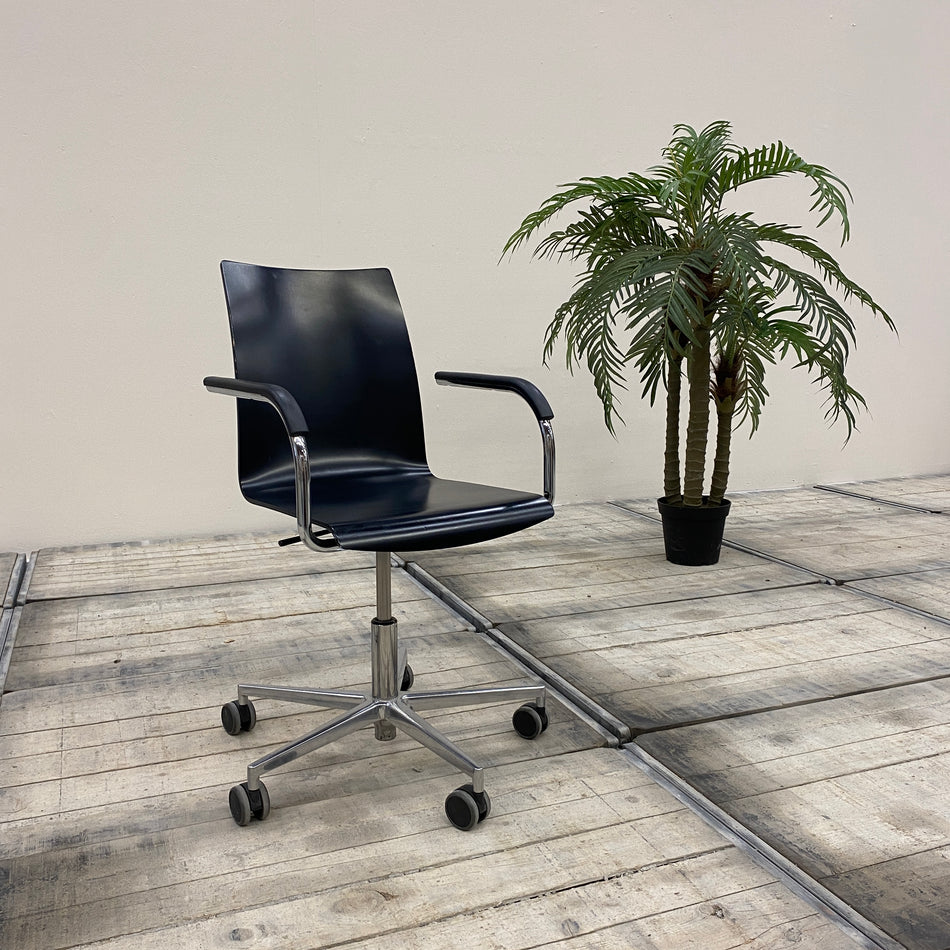 Brunner Drehstuhl Schwarz Holz Metall Rollen Gebraucht