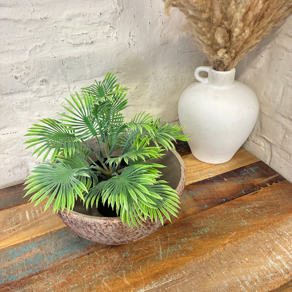 Arica Blumentopf braun Zement 25cm