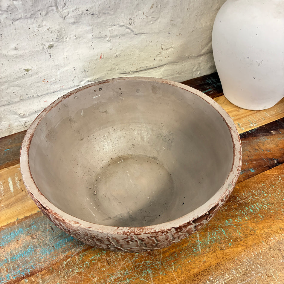 Arica Blumentopf braun Zement 25cm