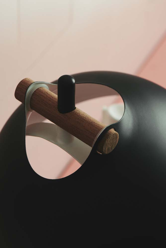 AARHUS Tischlampe Ø 18 G9, weiß / Holz Lampe