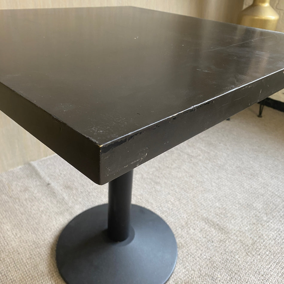 Bistrotisch gebraucht schwarz Holz 75x75 viereckig Tisch