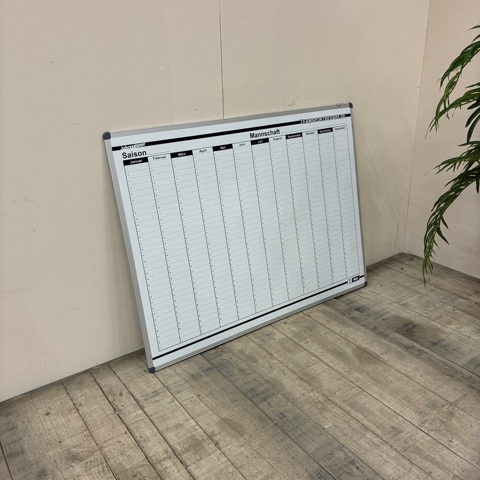 Whiteboard Jahresplaner Aluminiumrahmen Bürobedarf Gebraucht