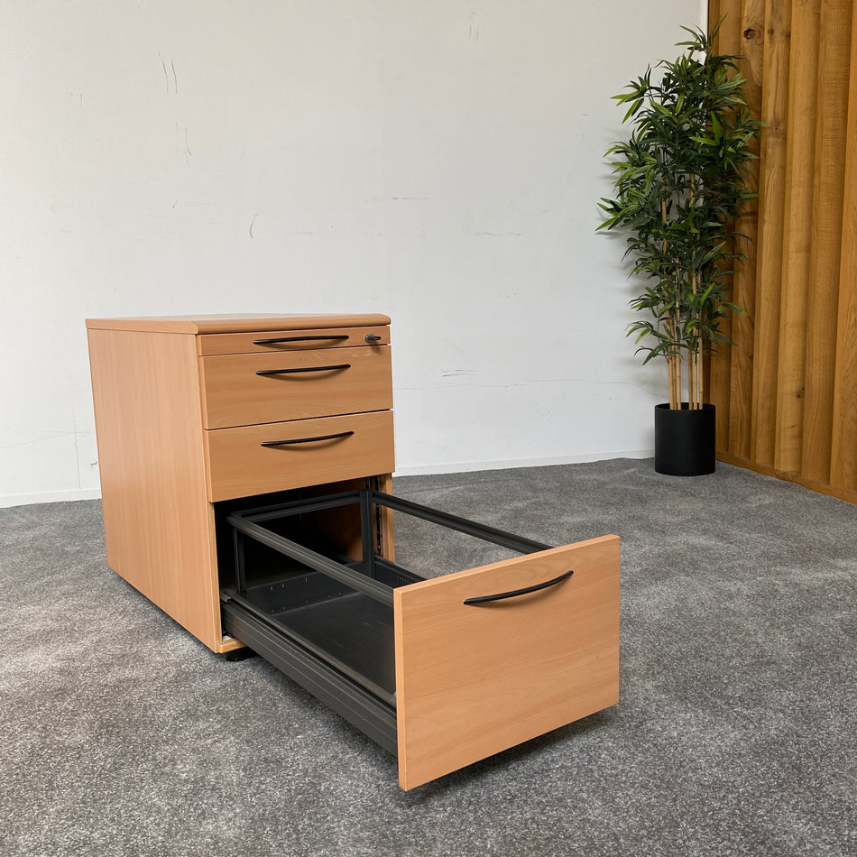 König+Neurath Standcontainer Holz 4 Schubladen