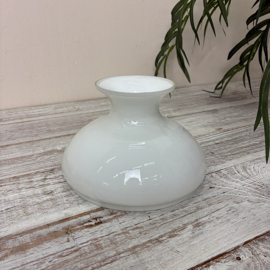 Vintage Lampenschirm Milchglas für Petroleumlampe Ersatzglas Weiß Gebraucht