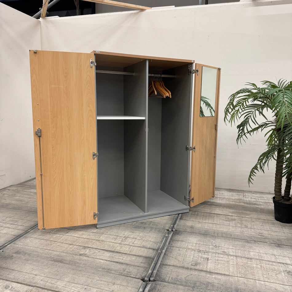 Palmberg Garderobenschrank Büroschrank Buche Grau Spiegel Schrank Gebraucht