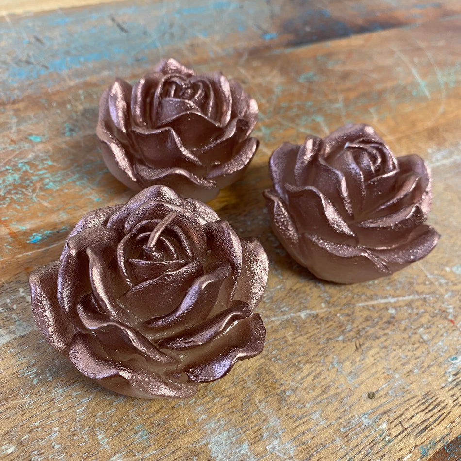 Countryfield Schwimmkerze kupfern Rose 3er Set Kerze